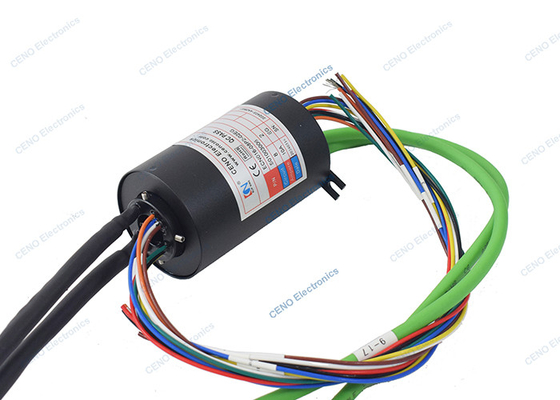2 วงจร 1000M Ethernet Signal Slip Ring กับ 8 วงจร 10A สําหรับอุตสาหกรรม