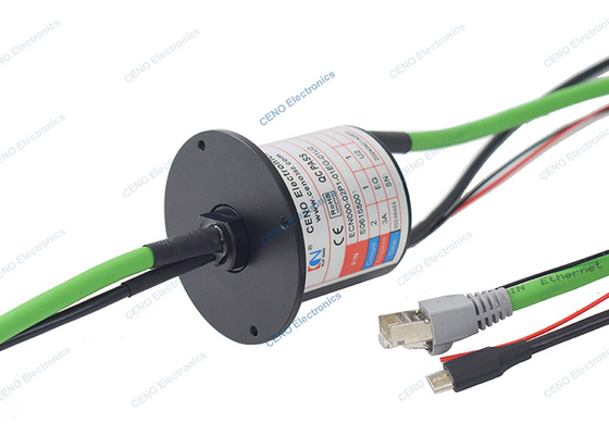 USB 2.0 สัญญาณ Slip Ring กับ 1000M Gigabit Ethernet และพลังงานไฟฟ้า