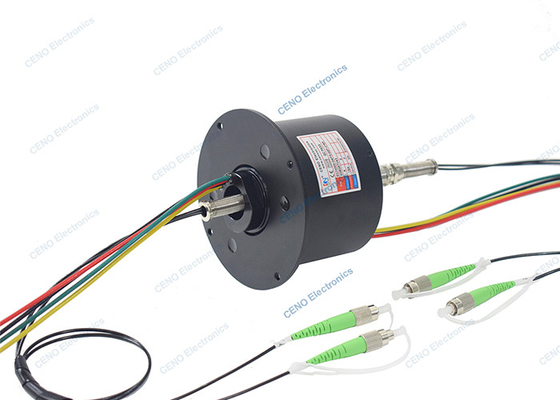 2 SM สายไฟเบอร์ออปติก Rotary Joint กับ 3 วงจร 15A รวม FORJs สลิปวงแหวน