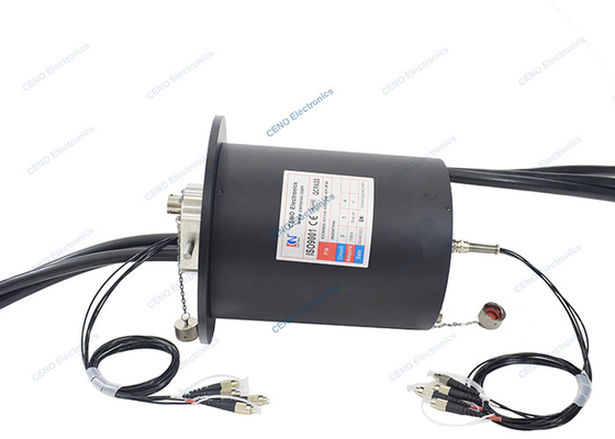 4 ช่องทาง SM MM สายไฟเบอร์ออปติก Rotary Joint Slip Ring กับ FORJs สําหรับหุ่นยนต์