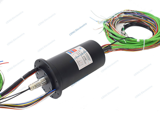2 ช่องทาง SM สายไฟเบอร์ออปติก Rotary Joint Integrate FORJs Slip Ring ด้วย IP65