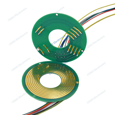 Pancake Slip Ring แบบ PCBA และพลังงานไฟฟ้าและสัญญาณสําหรับแขนหุ่นยนต์