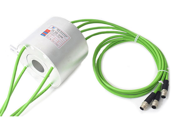 38.1mm Inner Bore 100M Ethernet Slip Rings ตัวสะสมโรตารี่เพลากลวง